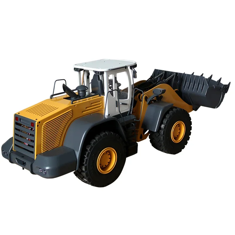 New 870K loader 1/14 RC hydraulic loader model configuration light and sound group metal wheel loader model toy