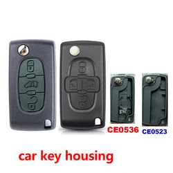 4 Buttons Flip Floding Remote Key Fob Case Shell Fob For Peugeot 1007 For Citroen C8 Uncut Blade With Groove CE0523