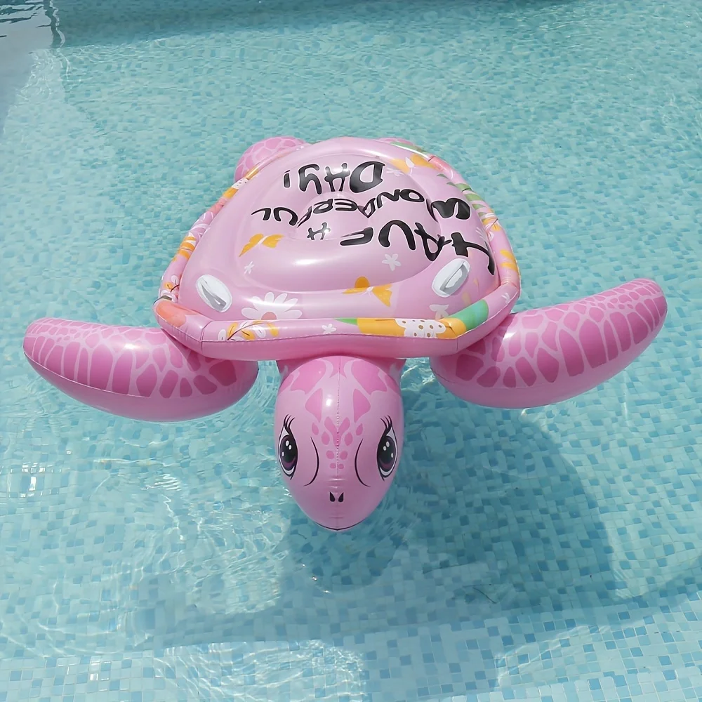 Flotador inflable para piscina Pink Turtle: PVC duradero, perfecto para adultos y adolescentes, ideal para Pascua, Año Nuevo y Día de la Independencia