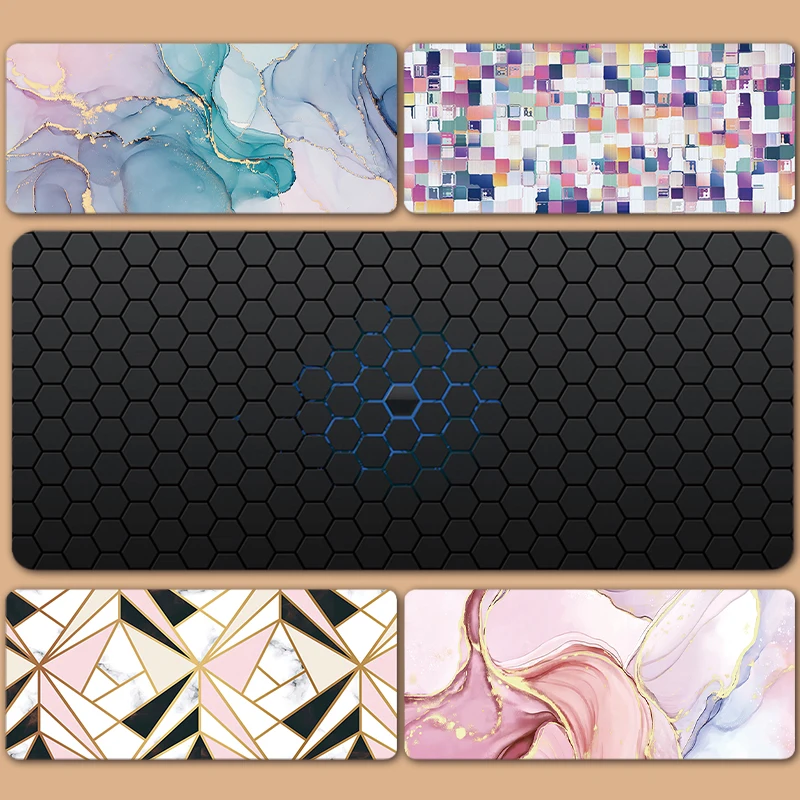 

Honeycomb Marble Texture Black Gaming Mouse Mat Mausepad Keyboard Pad Deskmat Mousepad Mats Mause Laptops Pads