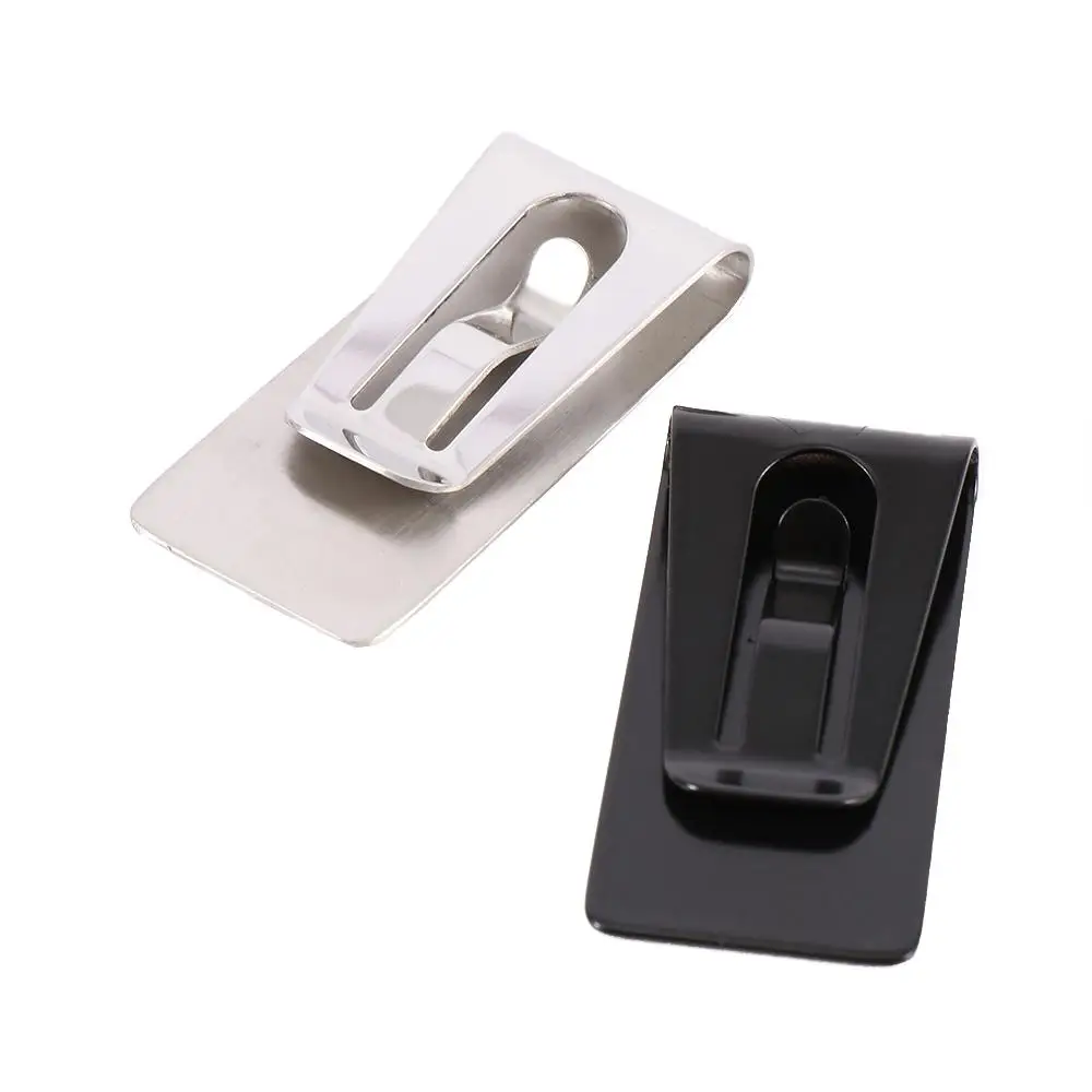 

Portable Stationery Stainless Steel Ticket Holder Bill Clip Business Card Holder Cash Holder Money Clips ID Card Hollow