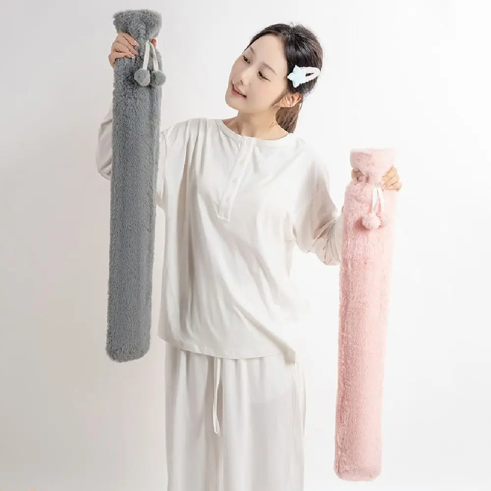 

Многоразовая удлиненная грелка, съемная герметичная сумка для теплой воды с плюшевой крышкой, 76 см, подогреватель живота для ног