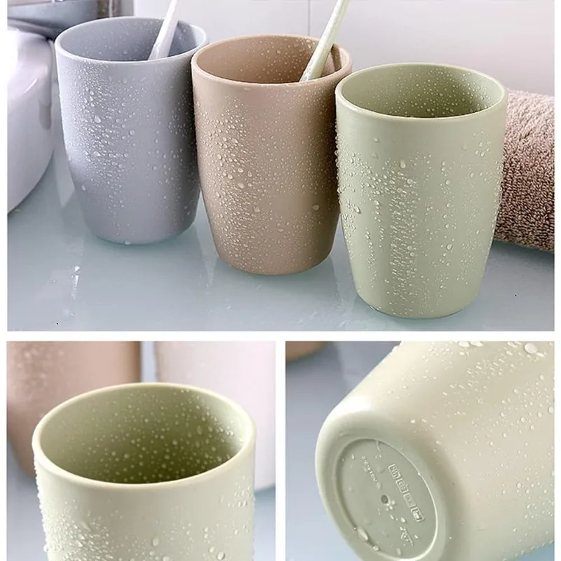 3 Pack of Bathroom Tumbler Toothbrush Cups, 400ml Toothbrush Holder, Blue Green Coffee Colours Bathroom Cup Set, Tooth Brushing Tumbler, Reusable Bathroom Drinking Cup Rinsing Cups