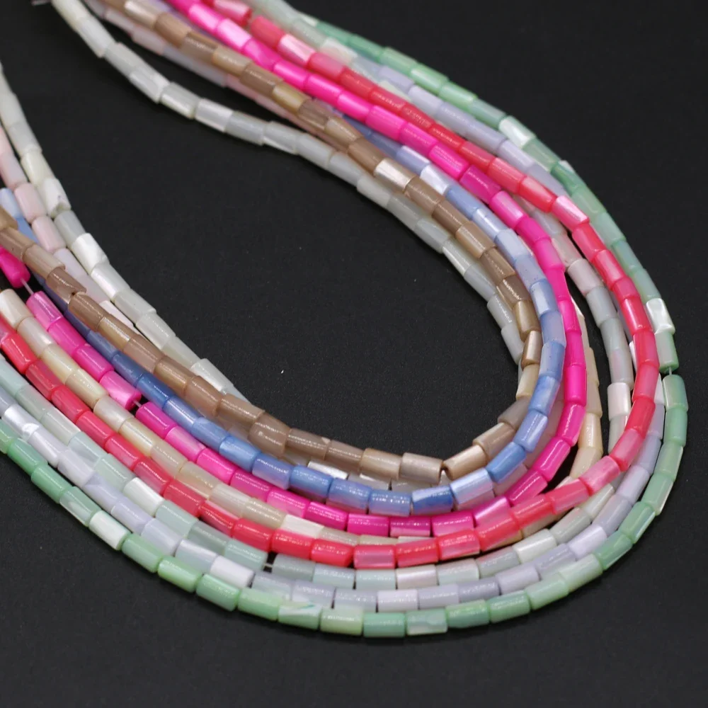 

5 Lines Wholesale Natural Shell Cylindrical Beaded 4x8/3x5mm Jewelry Accessories DIY Necklace Bracelet Accessories Gift 38CM