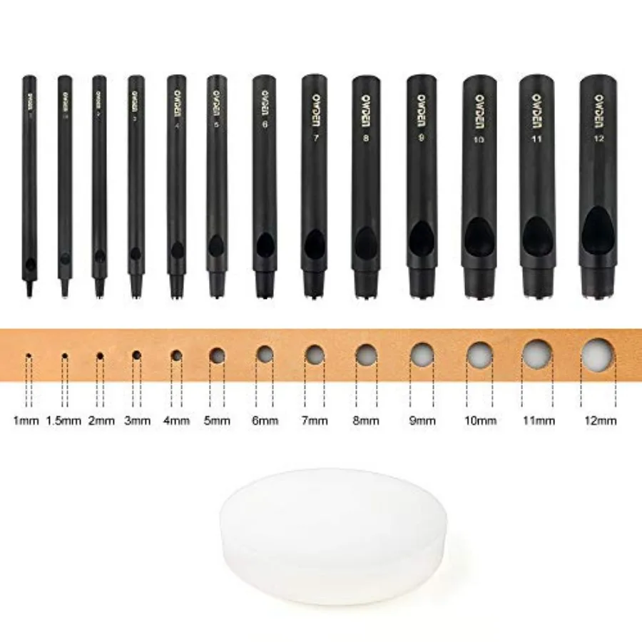 

Профессиональный 13-комплект кожаных дыроколов, тонкий стиль 1,012 мм для ремня, прокладка ремешка для часов, идеально подходит для точной мастерства