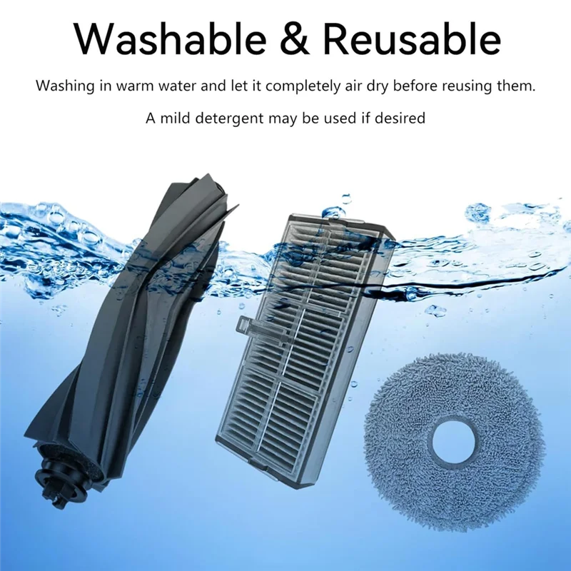 

BHBD-Replacement Parts For Dreame Mova E30 Ultra Robot Vacuum Cleaner Main Side Brush HEPA Filter Mop Pad Dust Bag