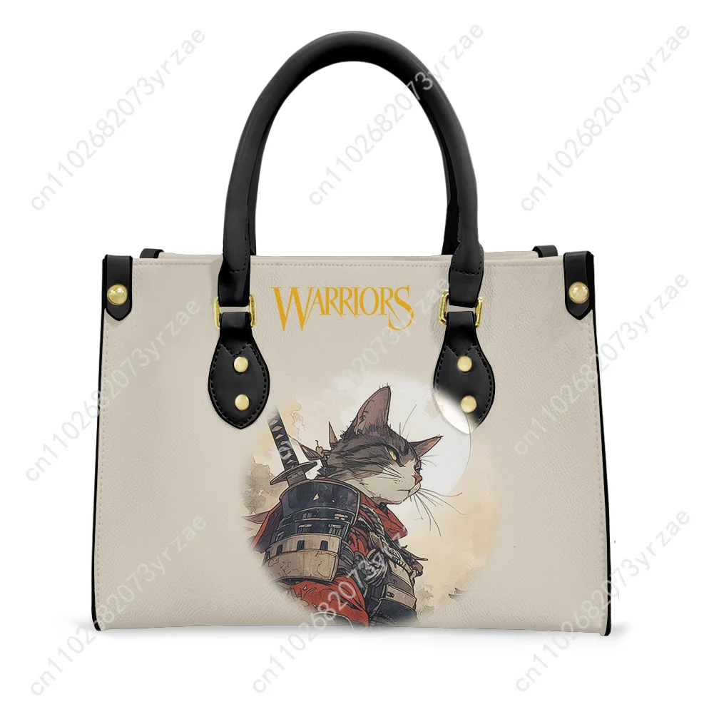 Cat Warrior Handbag Mens Womens Fashion Personalized Patterns Tote Bag Shoulder Bag Business Commuter Leather Purse Custom Bags