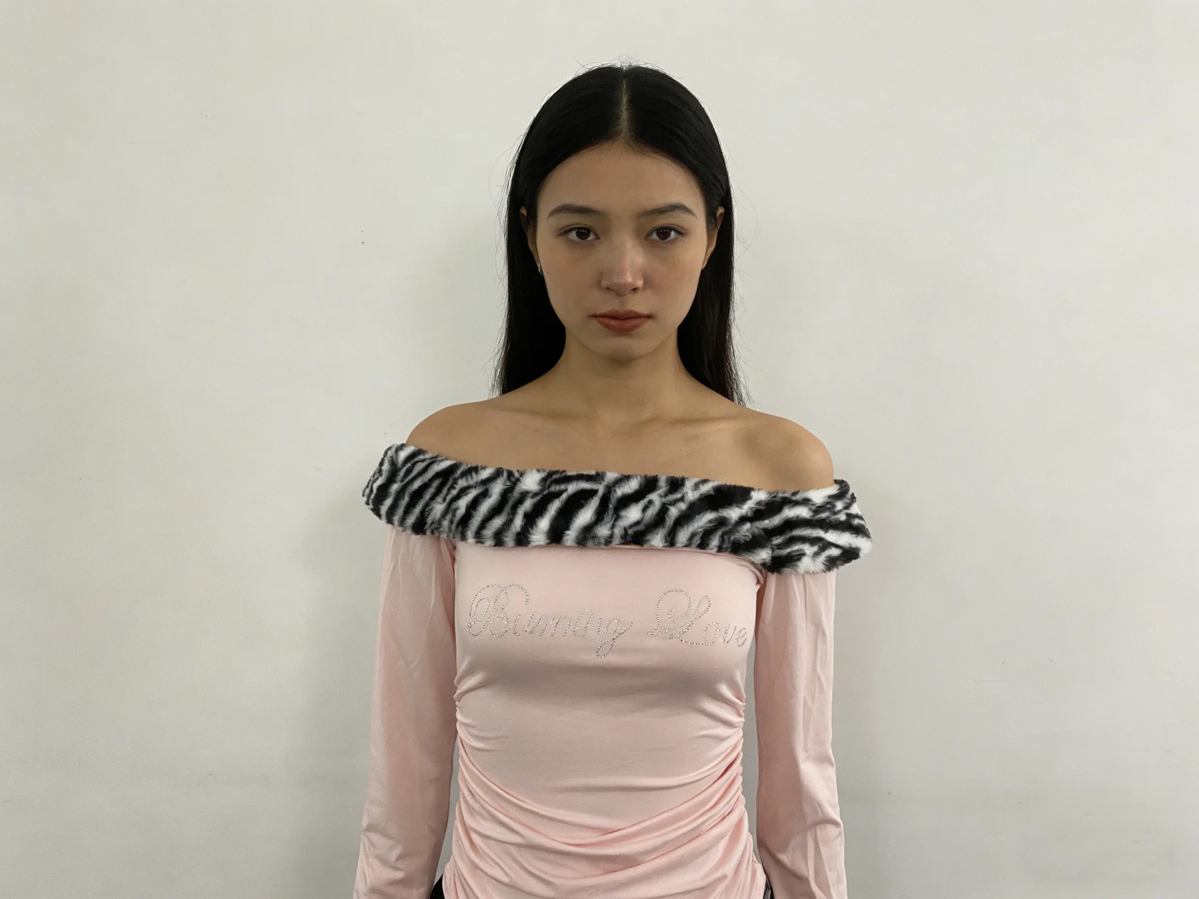 European and American Fashion Street Trend Sexy Royal Sister Style Leopard Print Stitching Autumn and Winter Long Sleeve