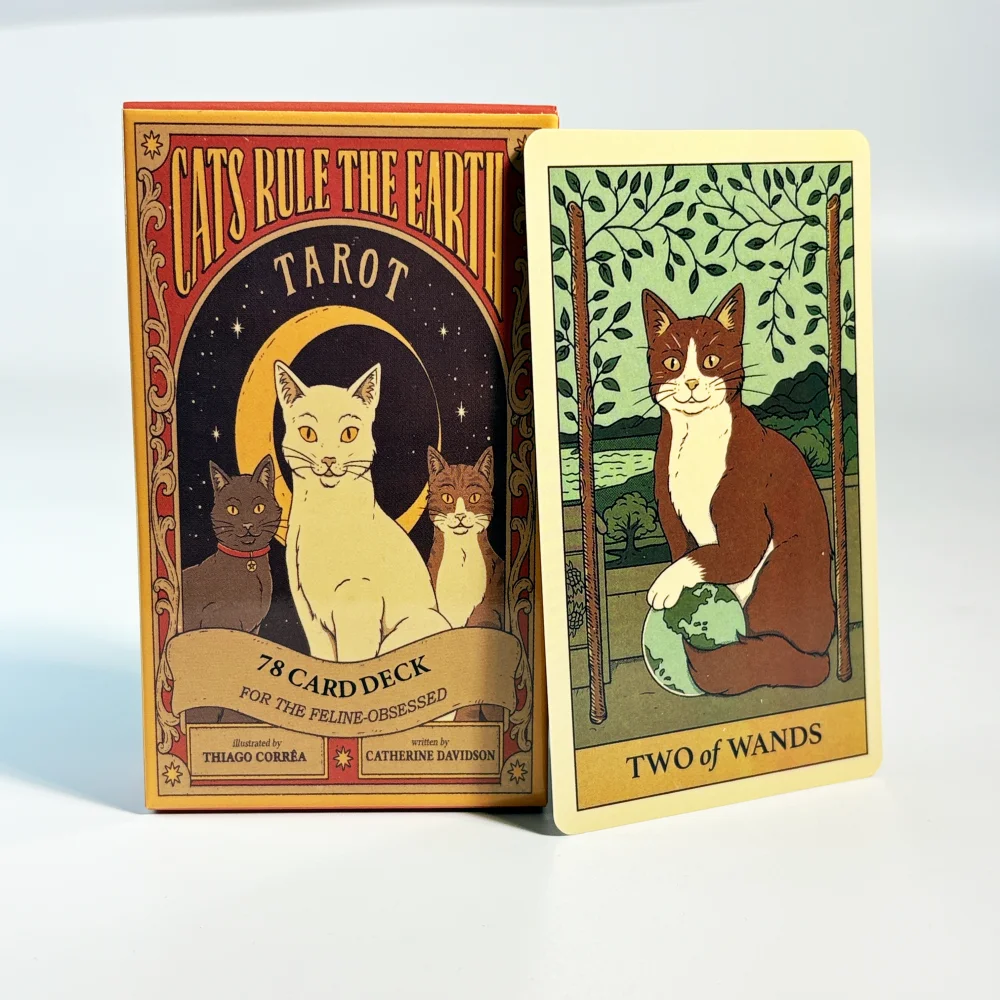 78-بطاقة القطط تحكم الأرض التارو الوردي رايدر بطاقات التارو لعبة للمبتدئين مجلس اللعب لعبة الطاولة للحزب