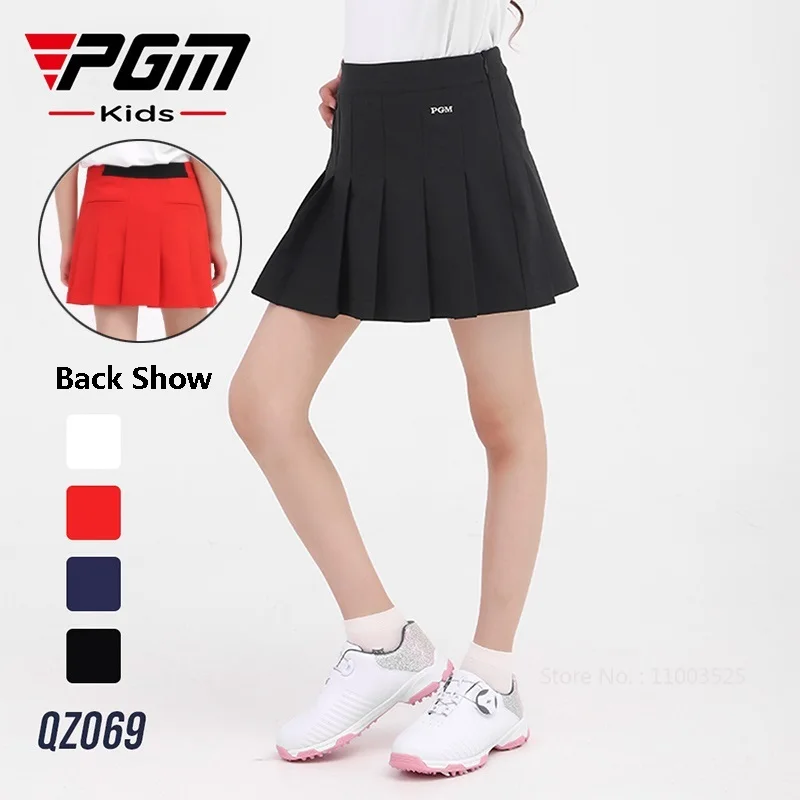 

PGM Girls Golf Short Skirt Children Breathable Pleated Skort Girls Anti-sweat A-line Culottes Kids Quick Dry Elastic Sport Skirt