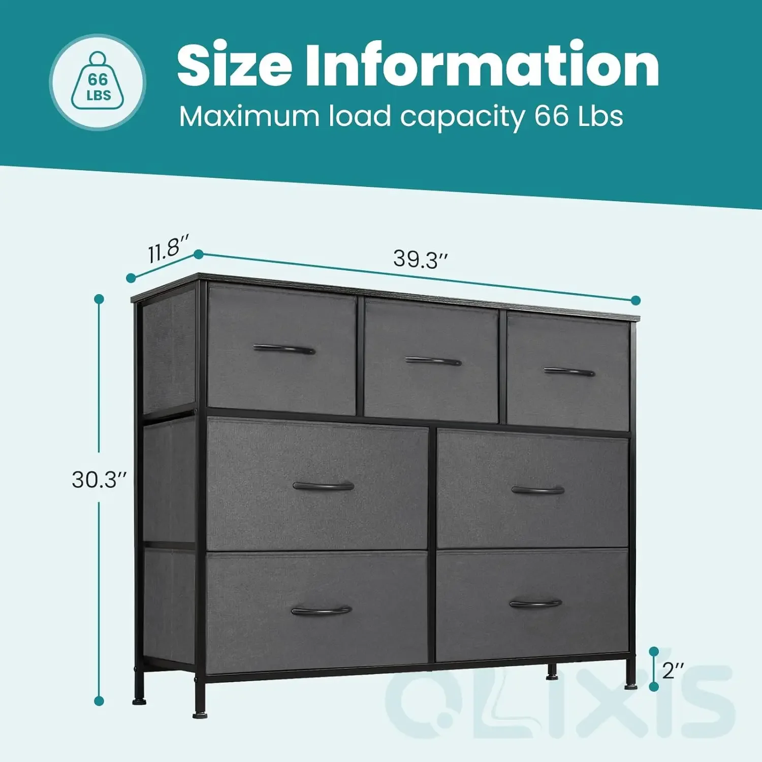 

Choiceness 7 Drawers Dresser For Bedroom, Fabric Storage Tower For Living Room, Entryway - Sturdy Steel Frame, Wooden Top & Easy