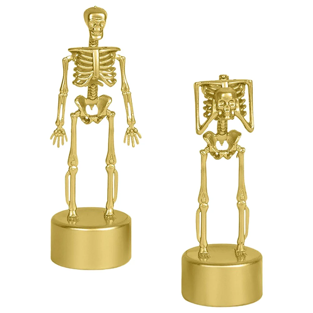 

2 Pcs Skull Stand Trophy Mini Halloween Ornaments Unique Decors Desktop Fittings Vivid Adornments Party Supplies