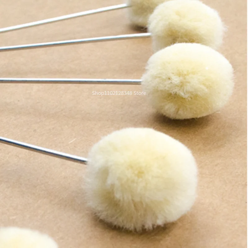 Leather Dyeing Wool Ball Brush Alcohol Dye Oiling Even Coloring Edge Banding Brush Special Wool Brush for Leather Coloring