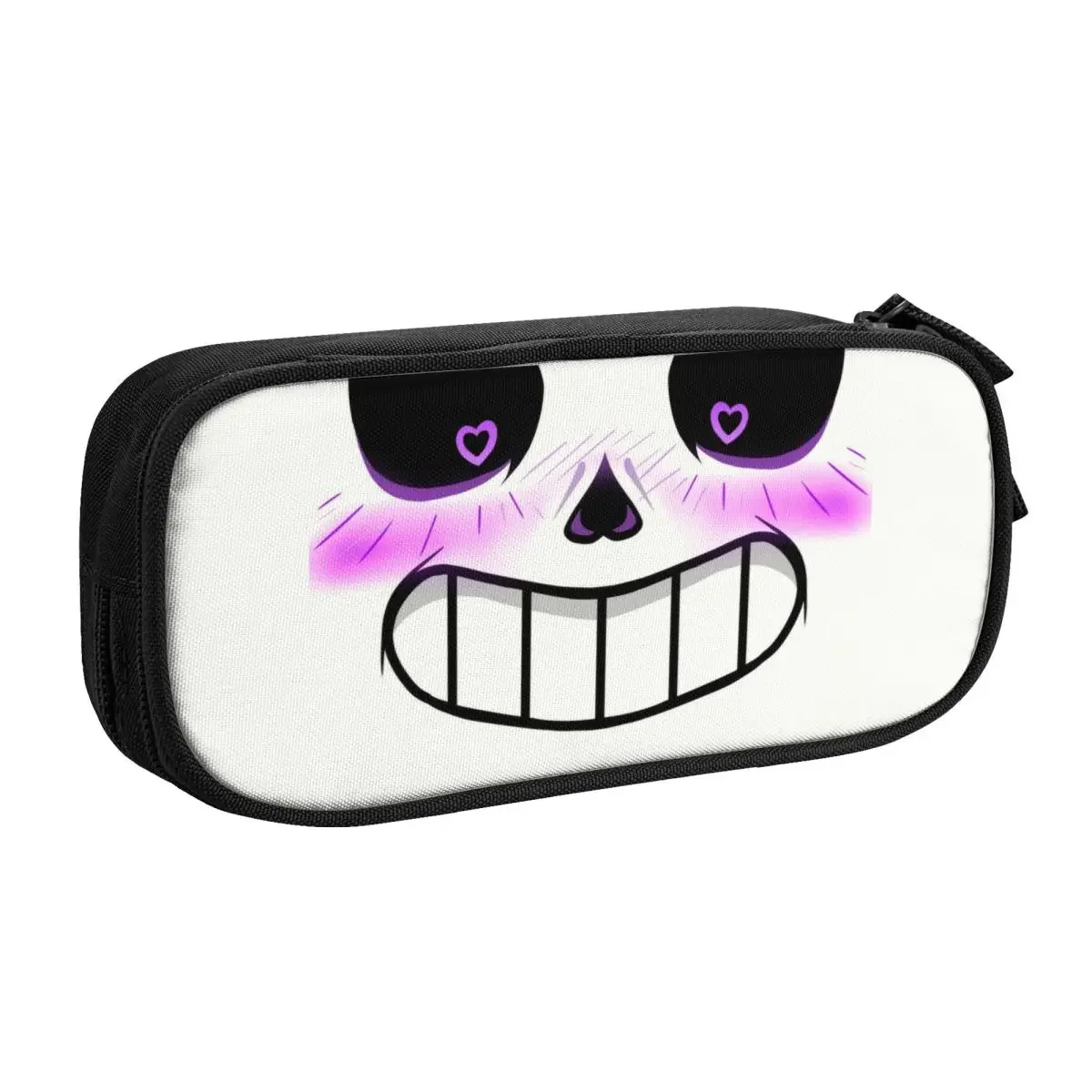 Custom Kawaii Lust Sans Smile Pencil Cases for Boys Gilrs Big Capacity Undertale Video Game Pencil Bag Stationery