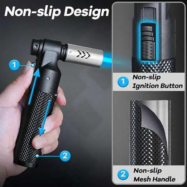 Honest Windproof Kitchen Cooking Spray Gun Torch Blue Flame Jet Gas Lighter Turbine Jewelry Welding Cigar Metal Lighter - Image 3