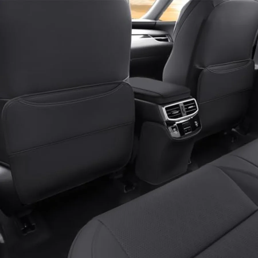 Compatible with 2023-2025 Lexus RX 's Leather Seat Backrest Kick Protection Pad RX350 RX450H RX500H Additional Organizer Pocket