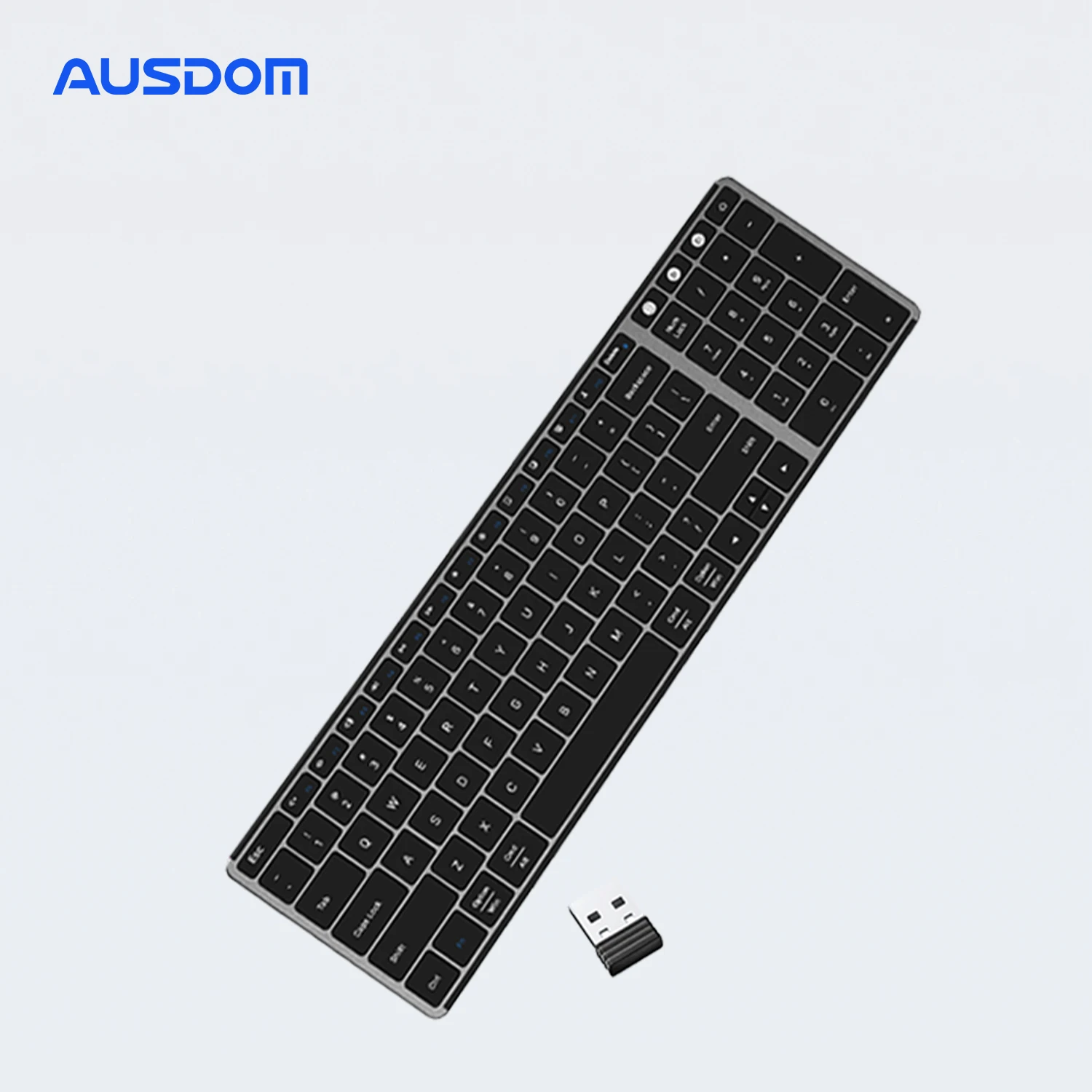 AUSDOM Sofkeys2 Wireless Dual Bluetooth 5.0 World Premiere 2.4G Desktop Keyboard Business Office Home Computer Laptop 98 Keys