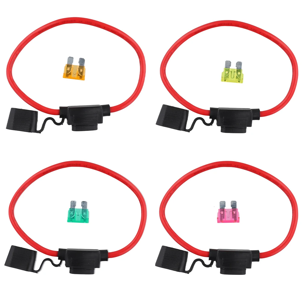 10 Gauge Holder with 5/20/30/40/50 A ATC Blade Fuses Waterproof for Car Truck Automotive Marine Industrial and RV