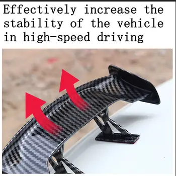 汽車通用迷你擾流板尾翼碳纖維外觀迷你改裝尾翼模型汽車造型裝飾汽車配件 10 最佳銷售 福特 Figo 後擾流板 - №5