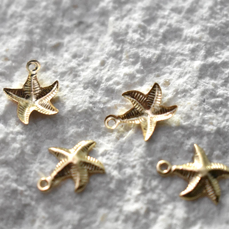 Seestern 14K Gold gefüllt Anhänger Seestern Charm Schmuck für DIY Armband Halskette Herstellung von Schmuckzubehör – Detail 19