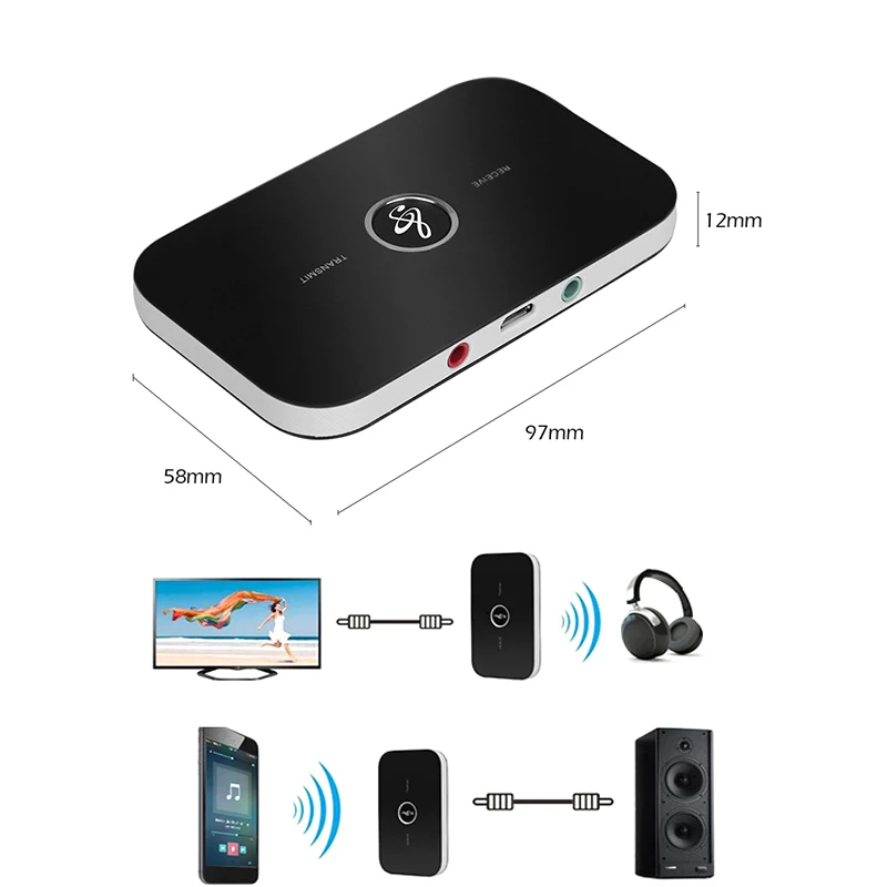 Bluetooth 5.0 Audio Transmitter Receiver Stereo 3.5mm AUX Jack RCA USB Dongle Music Wireless Adapter For Car Kit PC TV Headphone