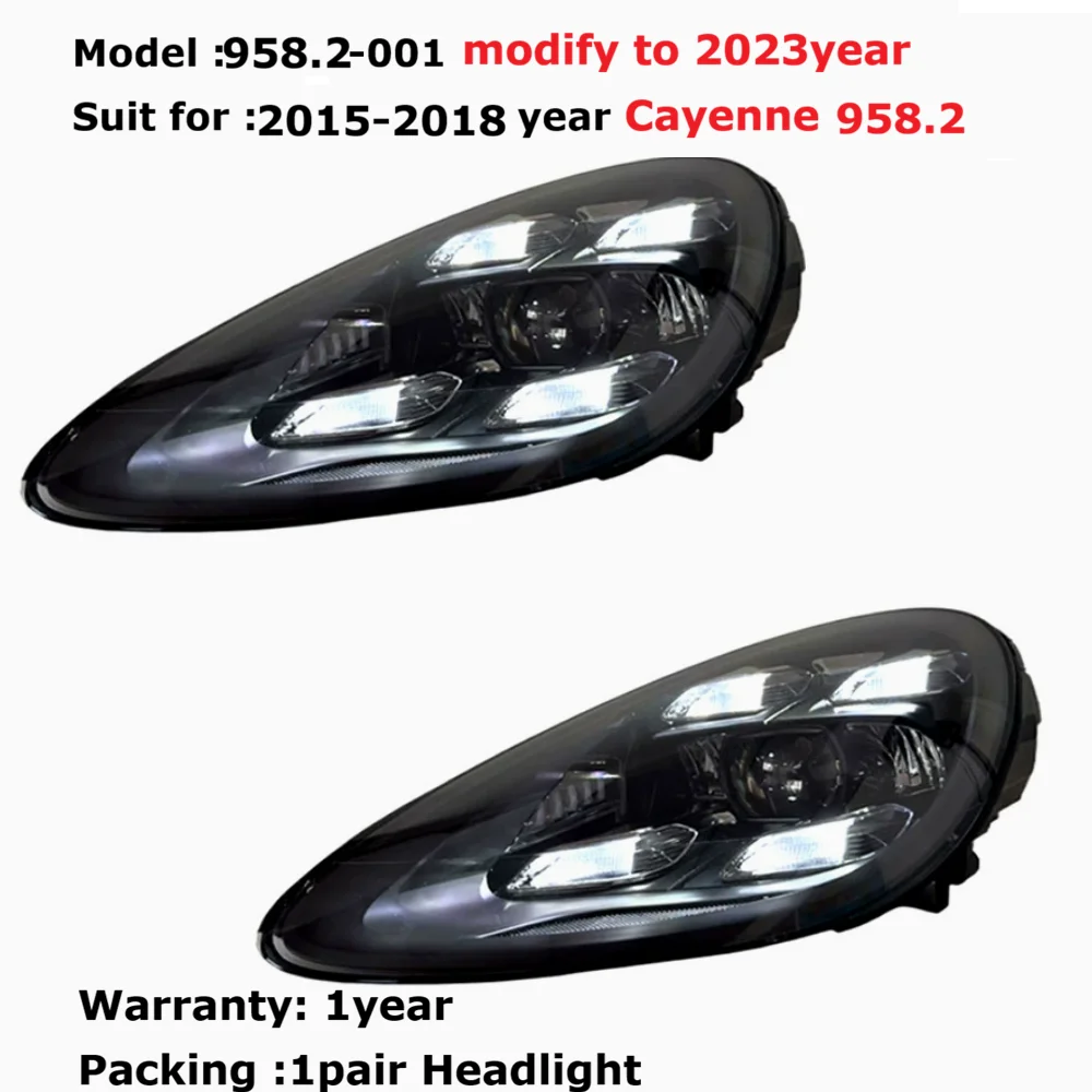 New LED Head Lamp Upgrade Modified For Porsche Cayenne 958,1 958.2 Headlight 2011-2017 Dynamic Signal Head Lamp Auto Accessories