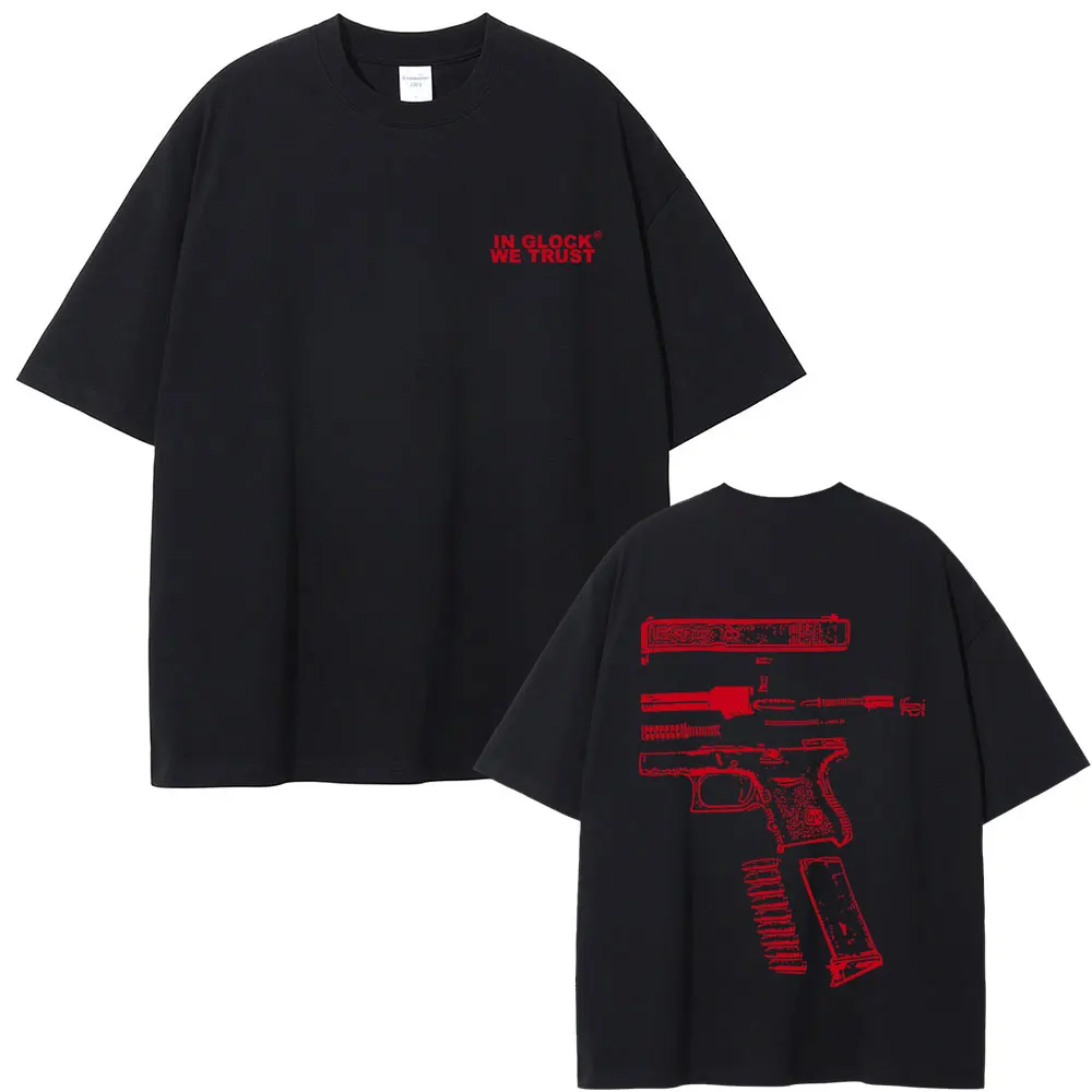 

Tactical Glock Disassemble Graphic T-shirt Men Women Fashion Oversized Short Sleeve Unisex Vintage Casual Soft Cotton T Shirts