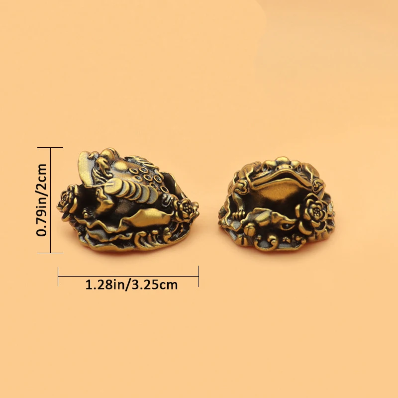 Feng Shui Toad Money Brass Wealth Chinese Fortune Golden Frog Home Office Decoration Lucky Favor Gifts Tabletop Ornament