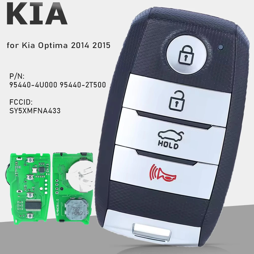 

KEYECU 95440-4U000 95440-2T500 Smart Remote Key 433MHz ID46 4 Button Fob for Kia Optima 2014 2015 ​FCC ID: SY5XMFNA433