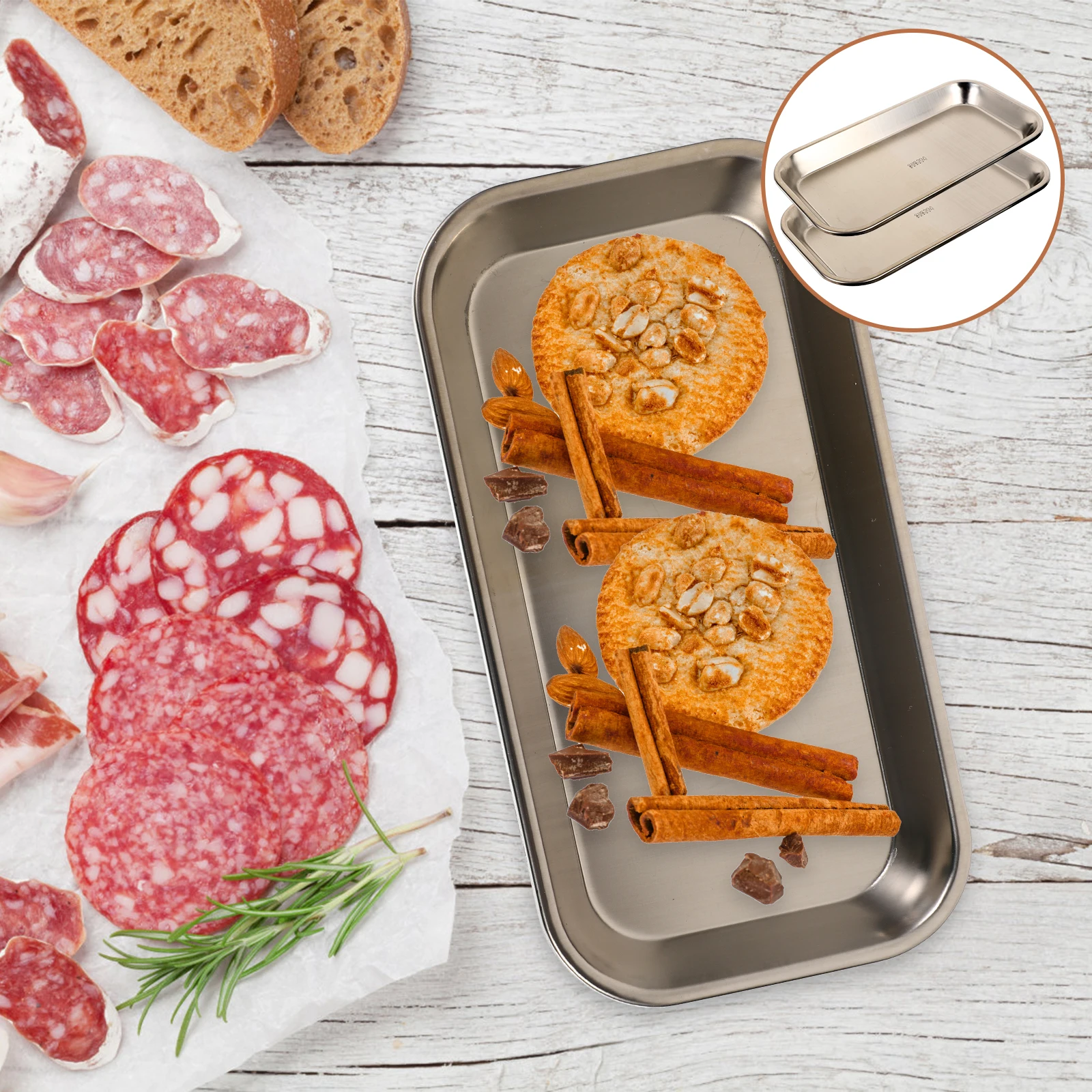 Limpieza de dientes eliminación de placa bandeja de acero inoxidable grueso hogar plata Dental