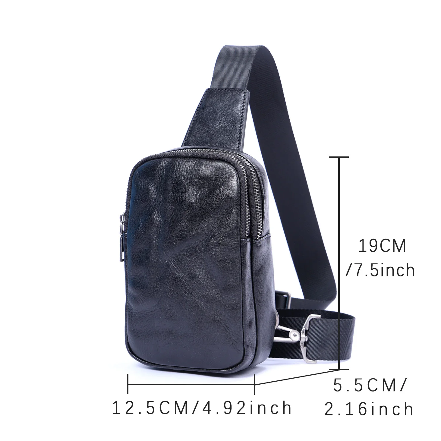 S.WORKER Echtes Leder Herren Casual Brusttasche Mini 7 Zoll Rindsleder Umhängetasche Modische Pflanzlich Gegerbte Leder-Handytasche – Detail 6