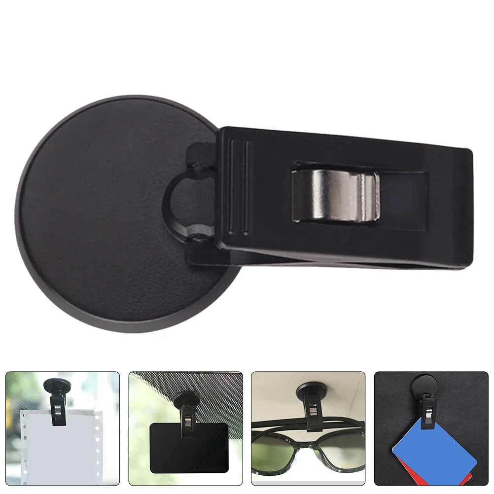 

2Pcs Car Ticket Holder Clip Adhesive Car Mounted Clamp PVC Parking Permit Holder Invoice Storage Clip Card Organizer Compact