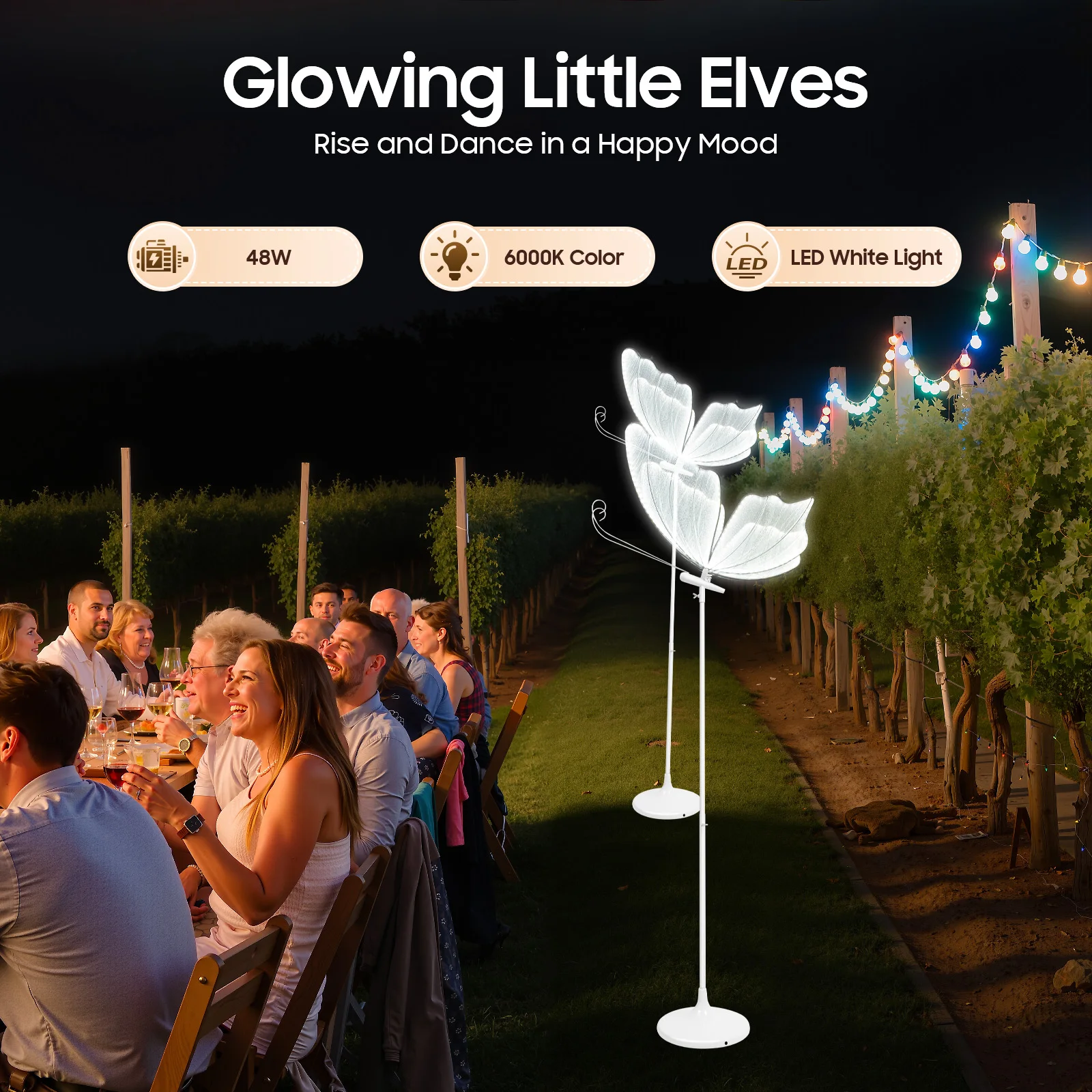 

Свадебный светодиодный торшер с бабочкой, 2 упаковки, 110 В, вилка стандарта США, серебристо-белый романтический подвесной светильник для свадебного украшения, вечеринки