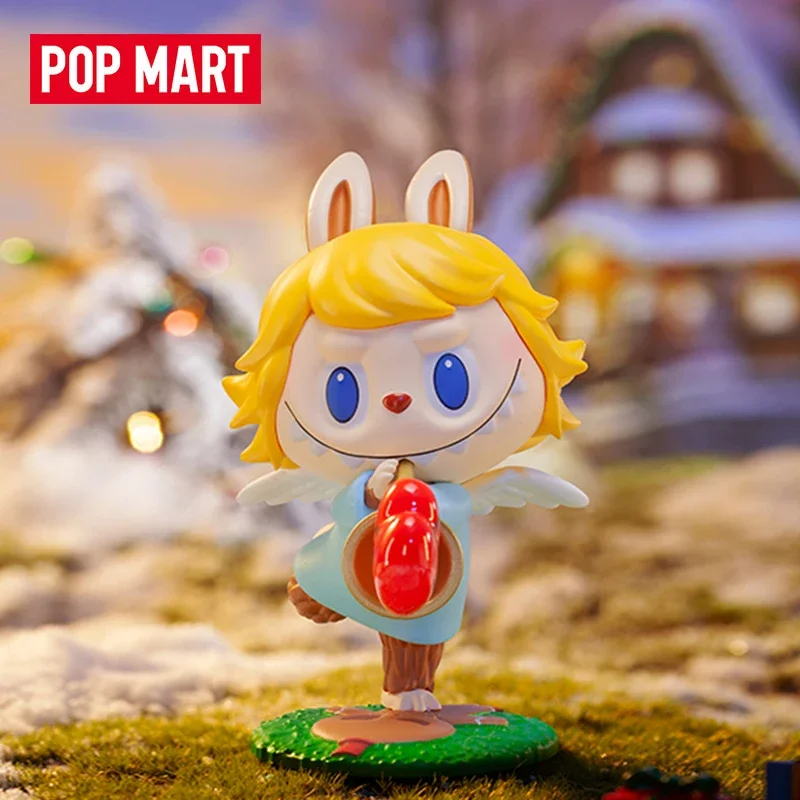 Pop mart labubu os monstros vamos a série de natal caixa cega acho saco caixa misteriosa brinquedos boneca bonito anime figura ornamentos