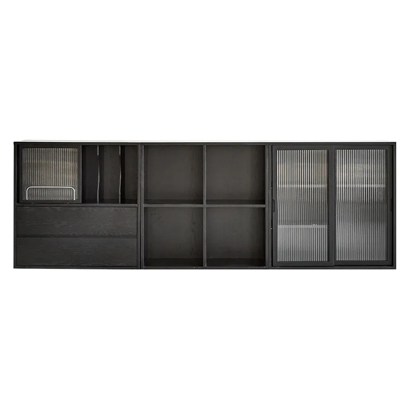 モダンなシンプル無垢材ダイニングサイドキャビネット、小さなアパートのリビングルーム用収納ロッカー