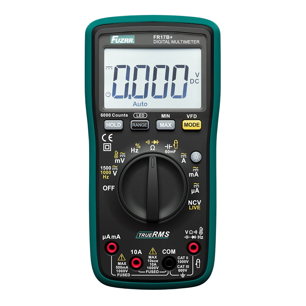 FUZRR FR15B+ FR17B+ Digitales True-RMS-Multimeter mit Auto-Range-Funktion, NCV, AC/DC-Spannungs-, Strom- und Kapazitätsmessung, für die Reparatur von Autoelektrik – Detail 12