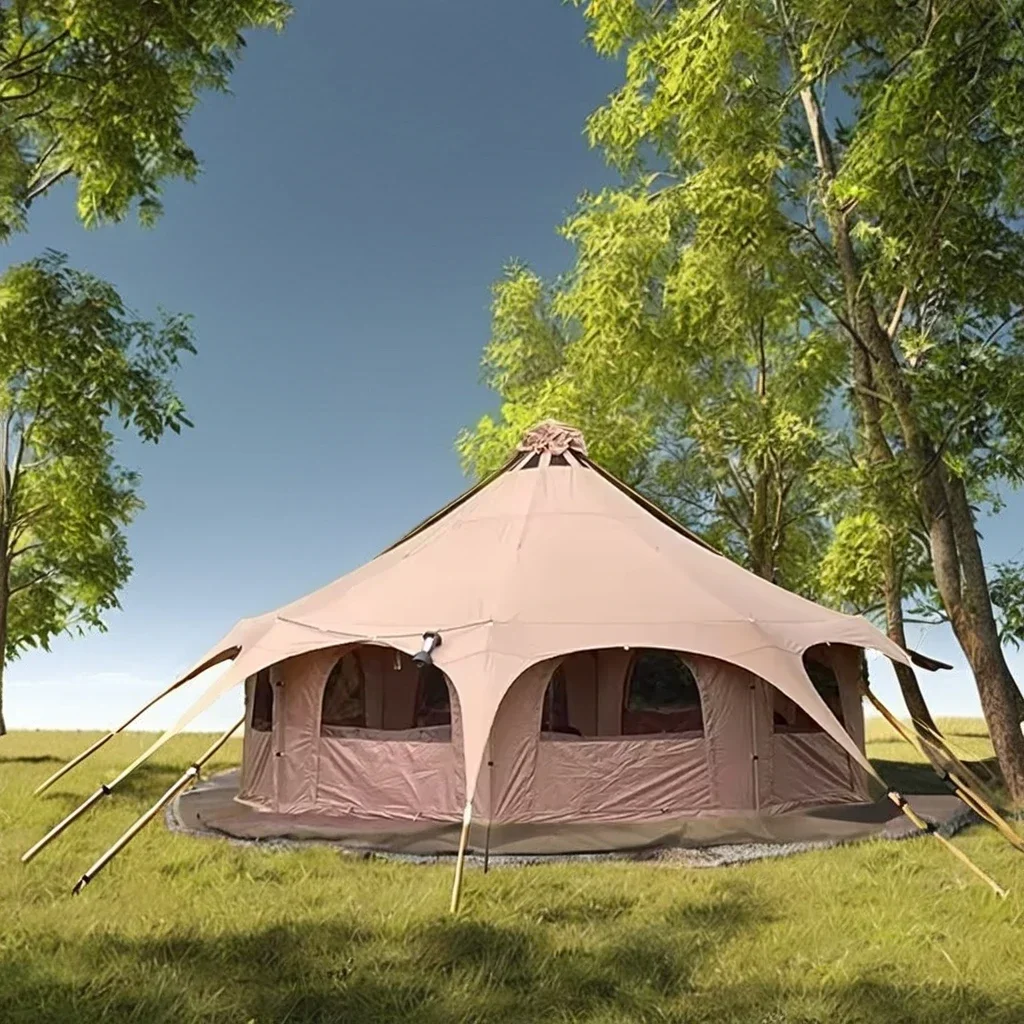 

Новое поступление 2024, уличная большая семейная палатка для кемпинга, водонепроницаемая палатка с колокольчиком для юрта с разъемом для плиты