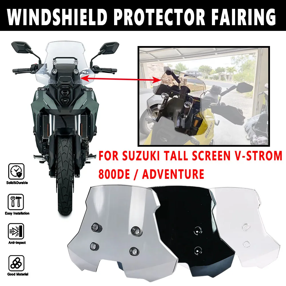 

Motorcycle Windshield High Screen Deflection Protector Fairing For Suzuki V-STROM 800 DE 2023 2024 V-STROM 800 Wind Shield NEW