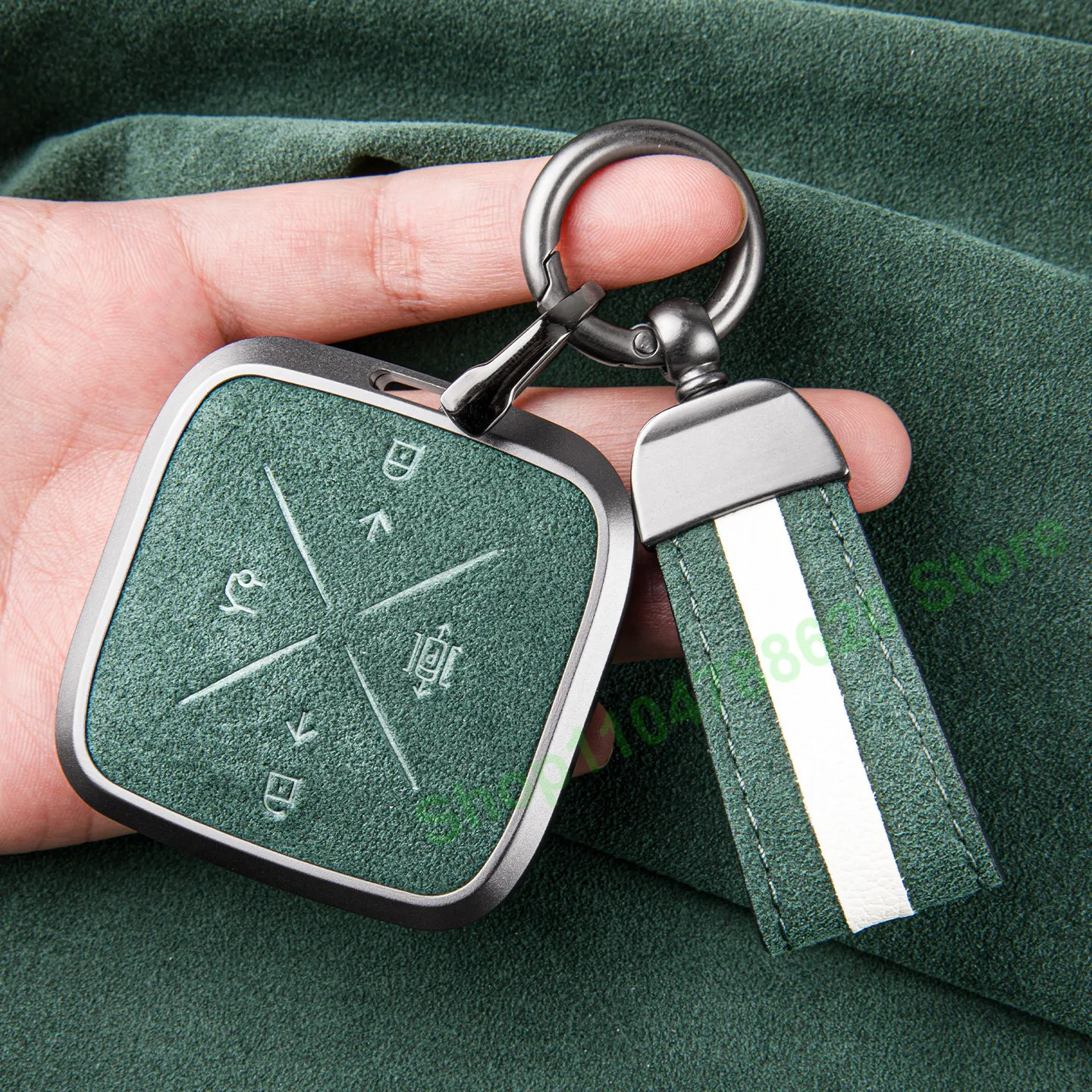 for Zeekr 001 2024 007 7X 009 Alcantara Car Key Case High-Grade Suede Car Full Shell Buckle Keychain