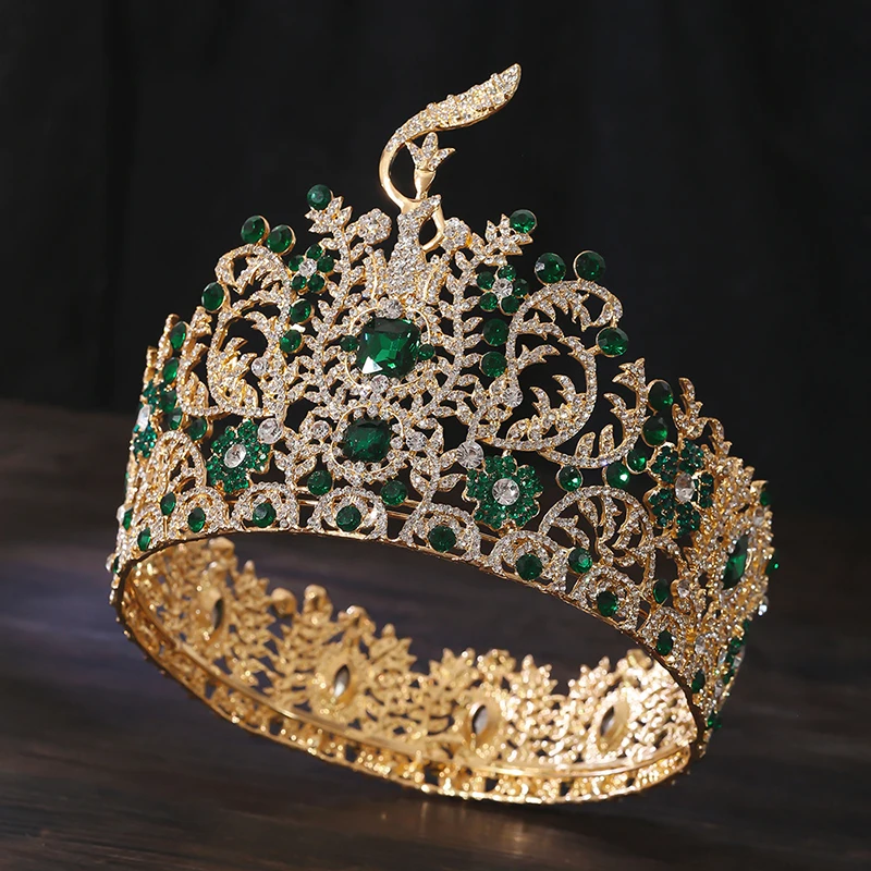 Barocke große Diadem Brautkrone Festzug Fräulein Tiaras Kopfschmuck Braut Hochzeitskleid Haarschmuck Zubehör