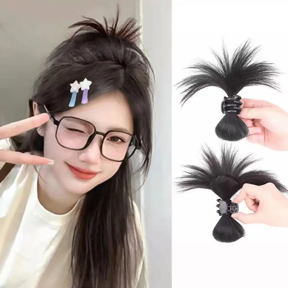 

Women Half-Tie Hair Claw High Ponytail Holder Feather Shuttlecock Head Lazy Meatball Head Crab Wig Catch Clip Hair Accessories