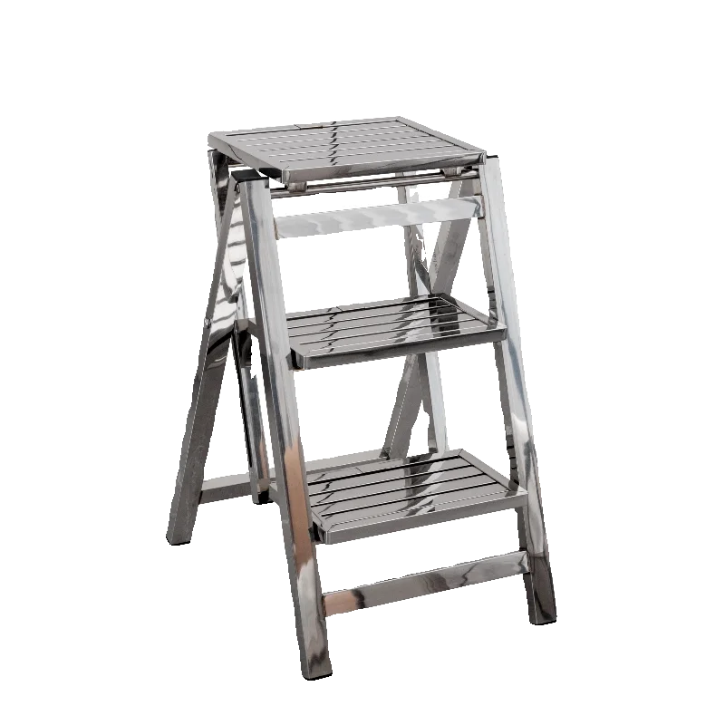 Stainless Steel Folding Ladder Heavy Duty A-Frame Step Stool Non-Slip Climbing Ladder for Roof Acces Home Multifunctional Ladder
