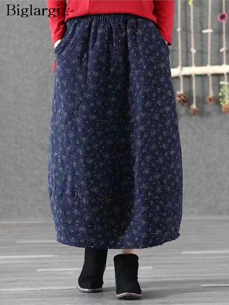 

Оверсайз, осенне-зимняя мягкая хлопковая юбка, женские юбки Modis с цветочным принтом, свободная повседневная женская юбка с эластичной резинкой на талии