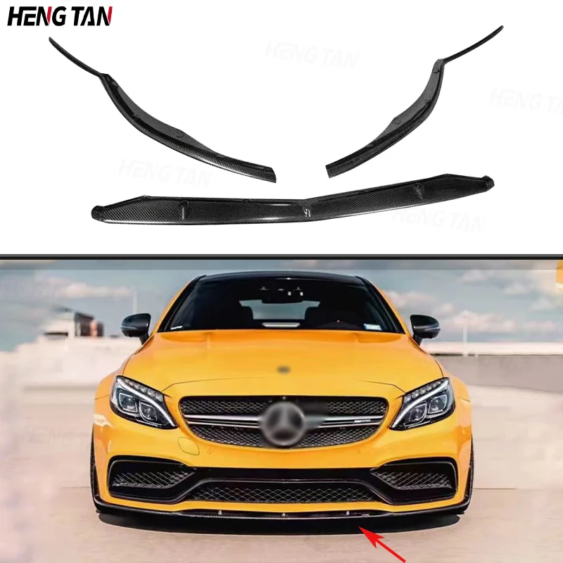 For Mercedes Benz C Class W205 C205 C63 AMG Coupe 2015 - 2019 Carbon Fiber Car Front Bumper Splitter Front Lip Chin Diffuser