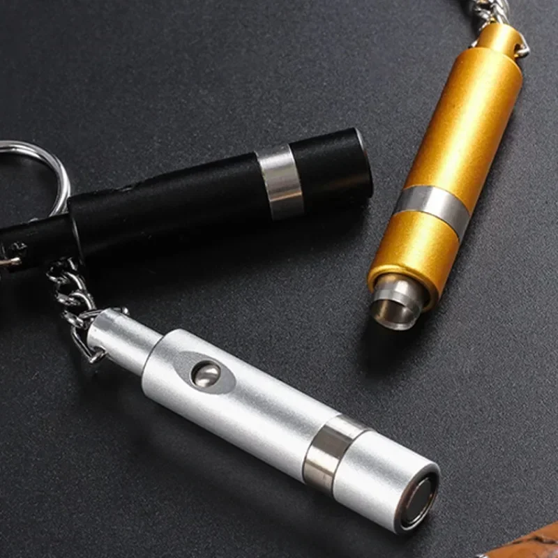 Cigar Punch Puncher Cigar Opener Drill Round Cutter Blade with Keychain Cigar Draw Hole Cutter Cutter Knife Scissors