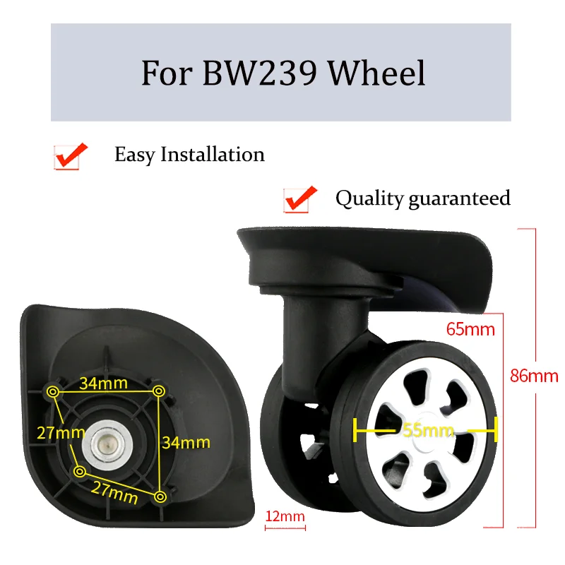 

Suitable For BW239 Nylon Luggage Wheel Trolley Case Wheel Pulley Sliding Casters Universal Wheel Repair Slient Wear-resistant