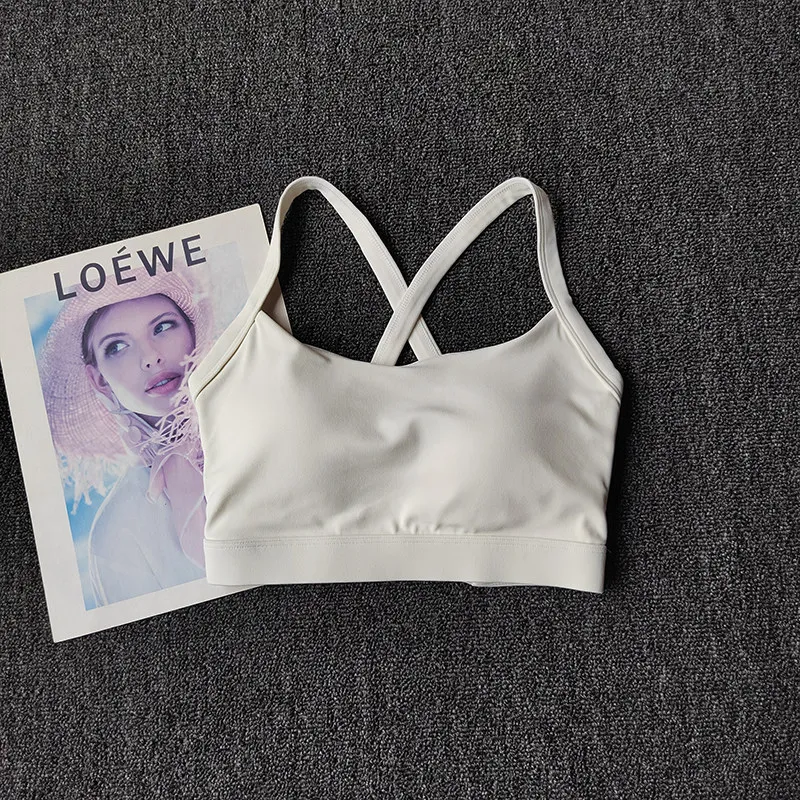 Fixed Cup Yoga Bra for Women, Medium Support Racerback Workout Tank, All-in-One Built-in Bra Design