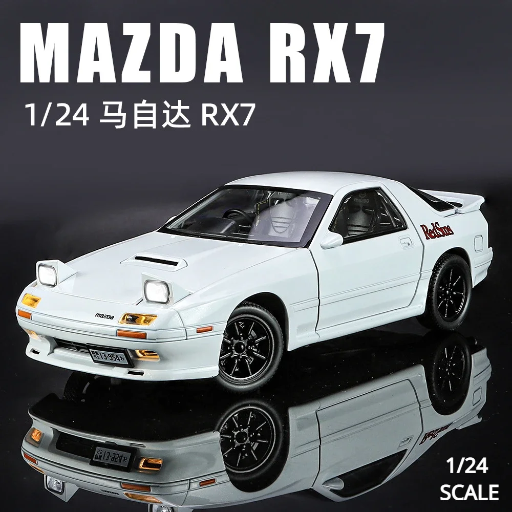 Lichtmetalen Auto 1:24 Mazda Rx7 RX-7 Supercar-Legering Auto-Diëristen En Speelgoedvoertuigen Automodel Geluid En Licht Terugtrekken Autospeelgoed Voor Geschenken