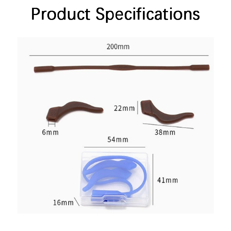 1Set Silicone Glasses Anti Slip Cover Set Glasses Anti Slip Rope Anti Slip Ear Hook Combination Set Flexible Application
