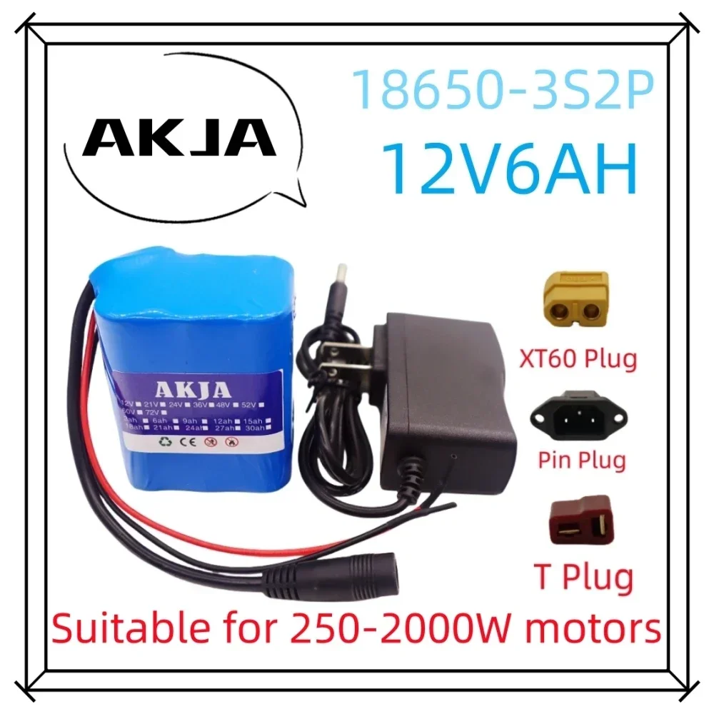 

Аккумуляторная батарея 3S2P12V6Ah, литий-ионная перезаряжаемая батарея большой емкости с BMS, 18650 В постоянного тока, быстрая доставка воздушным транспортом